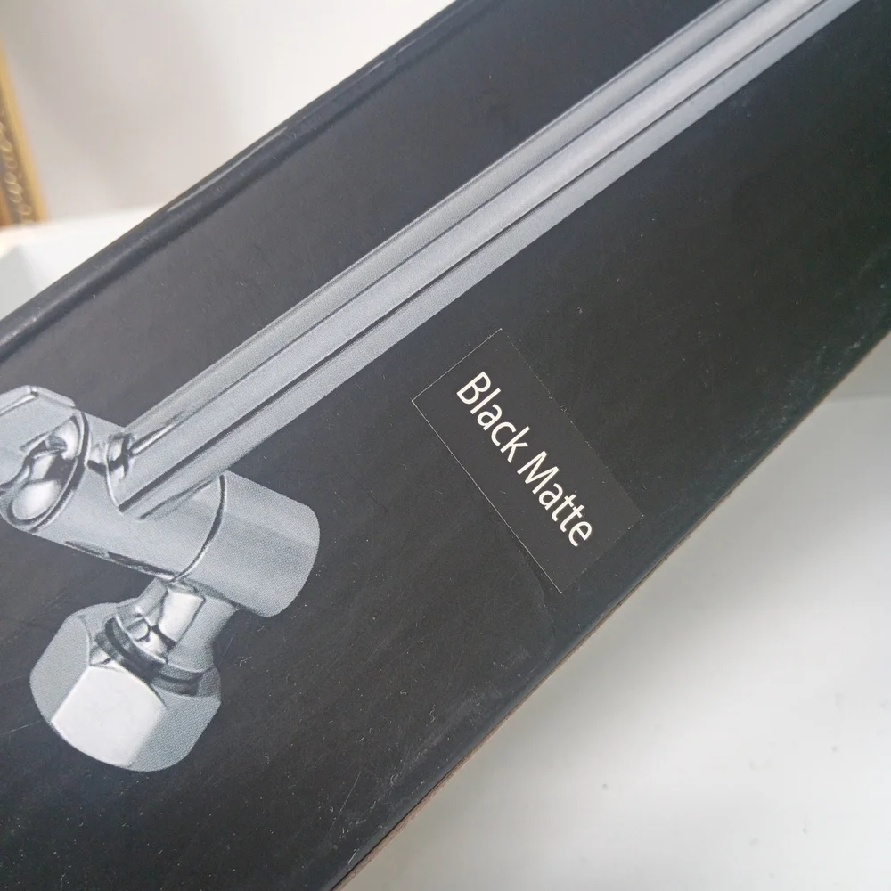 Black Metal Towel Bar Rod - Single Arm